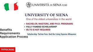 University of Siena/ Easy Scholarship and Admission/ Fully Funded Scholarship/ Application process