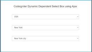 Ajax Dynamic Dependent Dropdown in Codeigniter