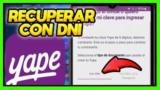 COMO RECUPERAR MI CUENTA DE YAPE CON DNI