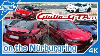 Alfa Romeo Giulia GTAm in Action on NÜRBURGRING NORDSCHLEIFE & Porsche GT4 MR - BTG 4K