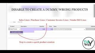 Disable Quick Product Creation In Odoo