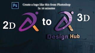Make Professional Logo Design Photoshop cc Tutorial  CONVERT 2D LOGO INTO 3D