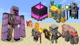 Enchanted Iron Golem vs Minecraft Dungeons Mobs and Bosses