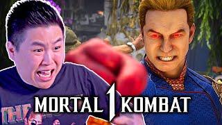 MORTAL KOMBAT 1 - HOMELANDER FULL FATALITIES & STORY ENDING!! [REACTION]