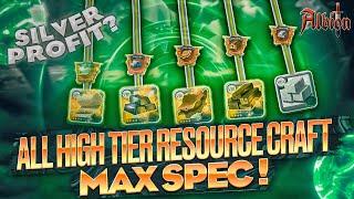 ALL HIGH TIER RESOURCES REFINING | MAX SPEC ! SILVER PROFIT ? | 2023 | Albion Online