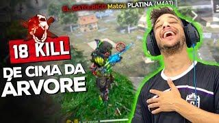 APRENDI SUBIR NAS ÁRVORES DO FREE FIRE 18 KILL! EL GATO