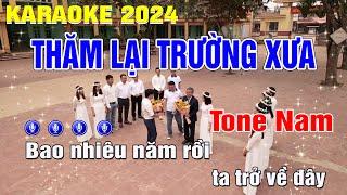 Thăm Lại Trường Xưa Karaoke Tone Nam (G#m) Beat Chuẩn | Trung Hiếu