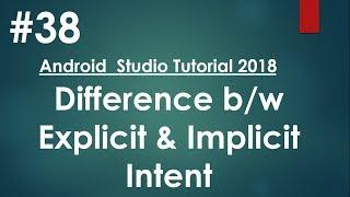 Android tutorial (2018) - 38 - Explicit and Implicit Intent