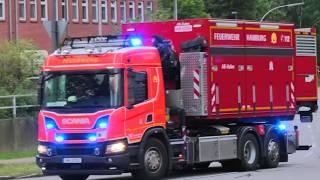 BF TECHNIK UND UMWELTWACHE (ELW-U1+WLF-HAFEN) berufsfeuerwehr hamburg einsatzfahrt