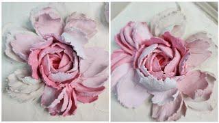 How to make sculpture painting Russian art. Sculpture flower painting for beginners. Rose making.