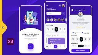 Medical App UI/UX Design in Adobe XD | Healthcare App Design