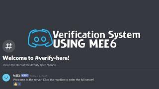 How to make a *FREE* Discord Verification system using MEE6!