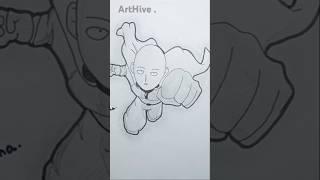 Drawing of Saitama from one punch man #arthive #drawing #viralshort #anime  #animedrawingtutorial