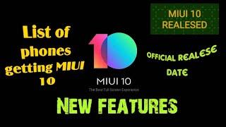 MIUI 10 New features | List of phones getting MIUI 10 | Official realese date In India.