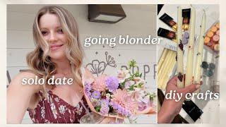 VLOG: going blonde, taking myself on a lovely solo date + craft with me!