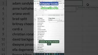 | proper name formula in excel #excelformula #exceltips #exceleducation #computer counts