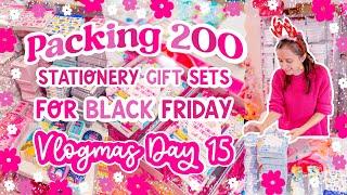 Packing 200 Stationery Gift Sets for my Small Business for Black Friday 🩷 VLOGMAS DAY 15