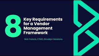 Key Requirements for a Vendor Management Framework