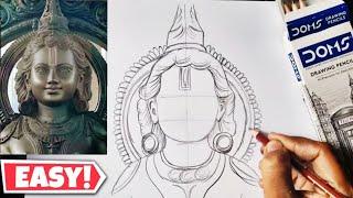 How to draw Ram lala Ayodhya Drawing // Ram Lala Ayodhya Mandir drawing