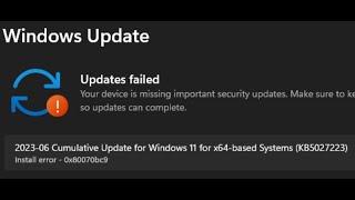 Fix Windows 11 Update Install Error 0x80070bc9