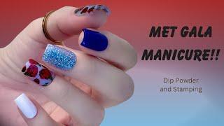 Met Gala Inspired Nails | Stamping Over Dip Powder | AZUREBEAUTY