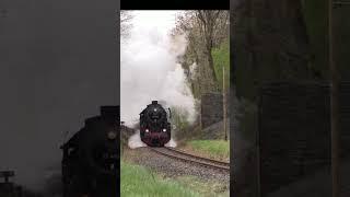 Dampflok kämpft sich mit 13 Wagen durch den steigungsreichen Westerwald #shorts