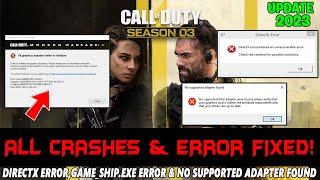 Warzone 2.0 Season 3 How to Fix Directx Error,Game_Ship.exe error & Crashing & Not Launching (2023)