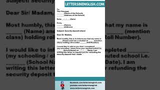 Request Letter for Security Deposit Refund from School