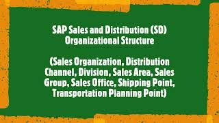 SAP SD Tutorial: SAP Sales & Distribution (SD) Organizational Elements | SD Organizational Structure