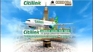 PENERBANGAN PERDANA CITILINK AIRBUS A330-900 NEO PADANG - JEDDAH #reels #reelsvideo #umroh