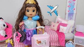 Baby Alive Princess Ellie Packing for vacation doll Travel Routine