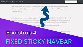Bootstrap 4 Responsive Navigation Bar | Sticky Navbar with Smooth Scroll  | no JQuery | Source File