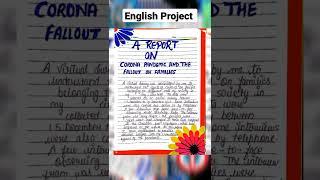 English Project on Corona Pandemic And The Fallout On Families for Class12 Term-2 CBSE ASl-2022