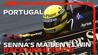 Ayrton Senna's First Win! | 1985 Portuguese Grand Prix: Race Highlights