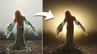 PHOTOSHOP: Transforming a Woman into a Tree/Root Goddess - Photo Manipulation Guide