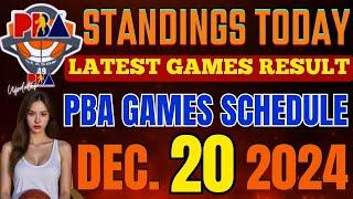 PBA STANDINGS TODAY | December 20, 2024 | pba games results | pba schedule DECEMBER 20, 2024