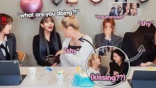 Kazuha & Eunchae *kissed* during livestream? (the unnies were shocked)