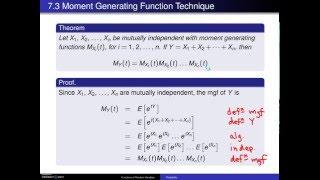 Moment generating function technique