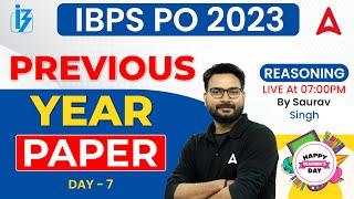 IBPS PO 2023 | IBPS PO Reasoning Previous Year Paper | By Saurav Singh