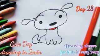 How to draw Dog Shiro from ShinChan in 2min | ShinChan | Drawing Classes for kids in easy way