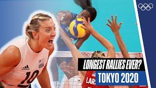 Longest volleyball rallies at Tokyo 2020! 