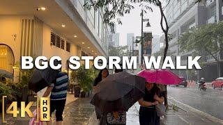 Walking in BGC During Typhoon Carina! | Metro Manila Rain Walk ASMR | Taguig City, Philippines