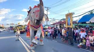 สุดทึ่งช้างเผือกเต้นกลางทาง #งานแซนโฎนตา อ,ขุขันธ์ จ,ศรีสะเกษ