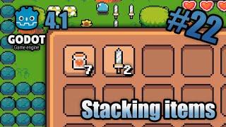 How to Make an Inventory in Godot 4.1 #4: stacking items | tutorial | zeldalike | ARPG in Godot 4