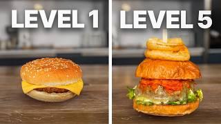 The 5 Levels of Homemade Cheeseburger