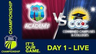  LIVE WI Academy v CCC - Day 1 | West Indies Championship 2024 | Wednesday 20th March