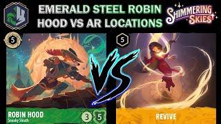 🟢 EMERALD STEEL ROBIN HOOD -VS- RUBY AMBER LOCATIONS - Disney Lorcana Gameplay