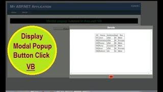 how to create modal popup extender in asp.net vb on button click | 100% working | Swift Learn