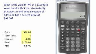 FRM: TI BA II+ to compute bond yield (YTM)