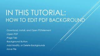 How to Edit PDF Background